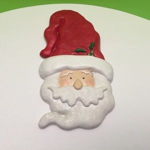 Vintage x4 Santa face wall decor ornament plaque